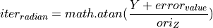 iter_{radian} = math.atan(\frac{Y+error_{value}}{ori_Z})